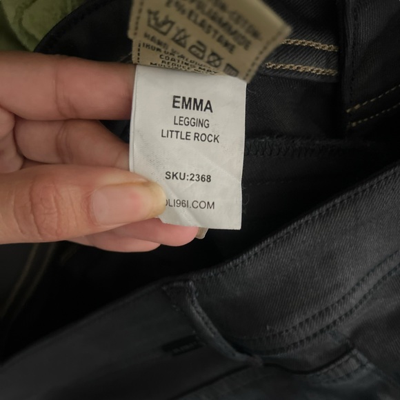 DL1961 Emma Coated Black Skinny Pants Jeans - Picture 5 of 8